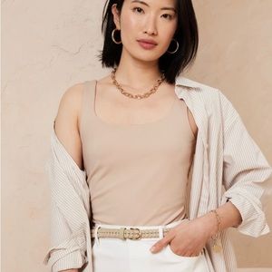 Banana Republic Top Blouse white Bodysuit Medium